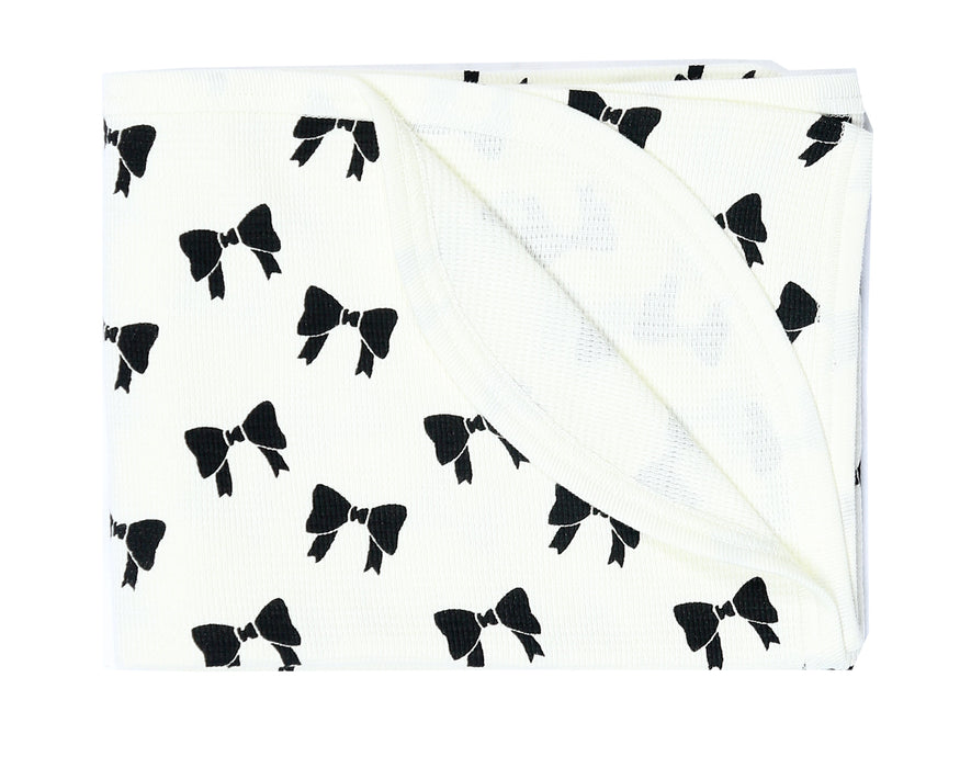 B4762 Baby Thermal Blanket - Bows (10026703651100) (10633342189852)