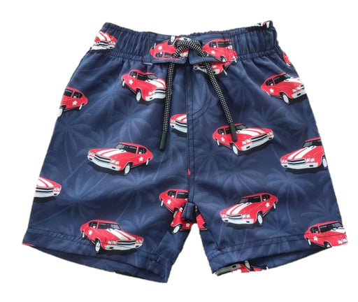 Baby Swim Board Shorts- Navy Car (8896209289500)