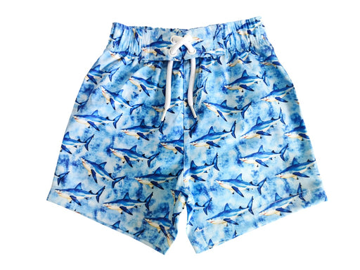 Baby Swim Board Shorts - Water Color Shark (10159696970012) (10159661580572) (10591514132764)