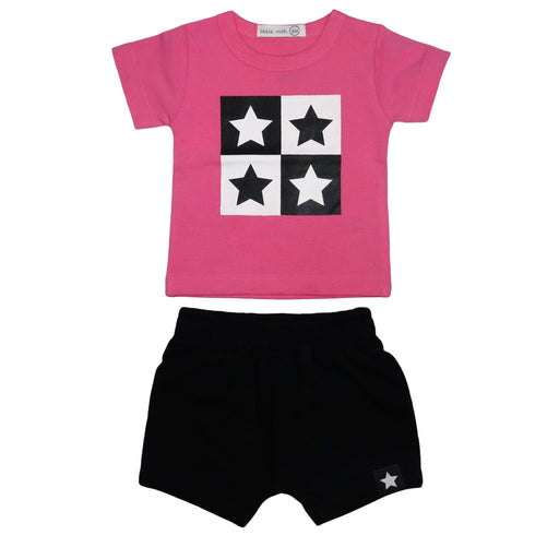 Baby Tee and Shorts Set - Checker Star (8374964257052)