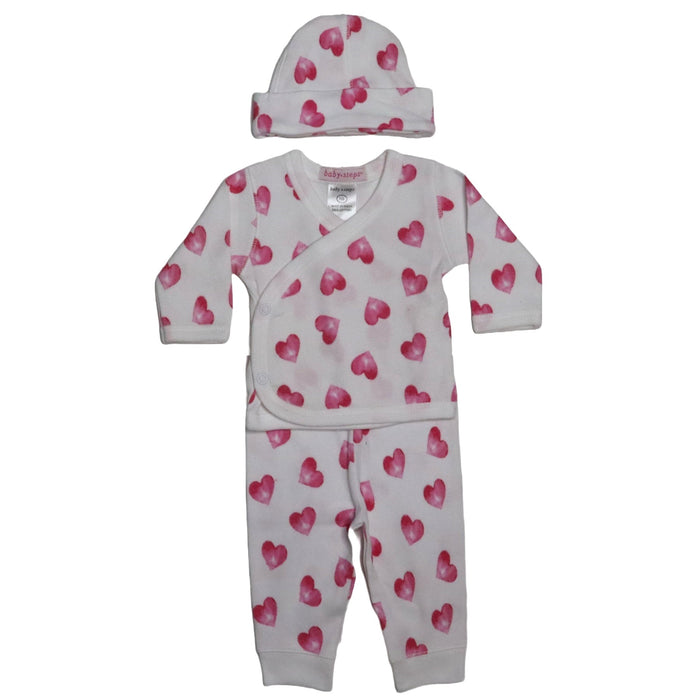 Baby 3 Piece Set - Water Color Hearts (8460975898908)