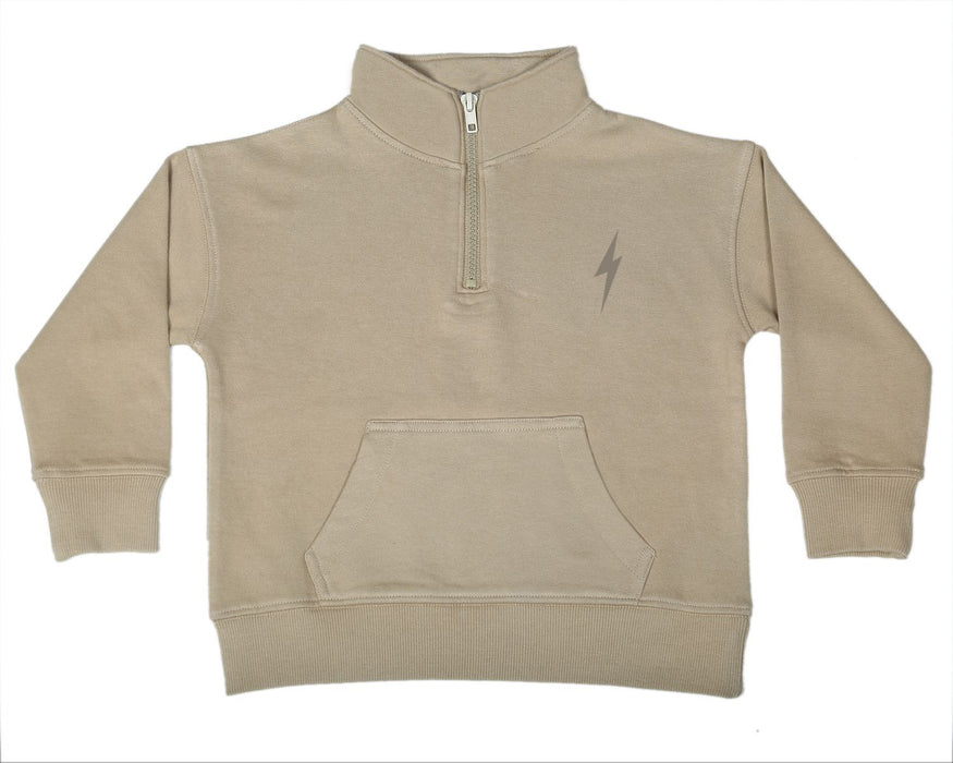 Kids Quarter Zip Sweatshirt -Stone
