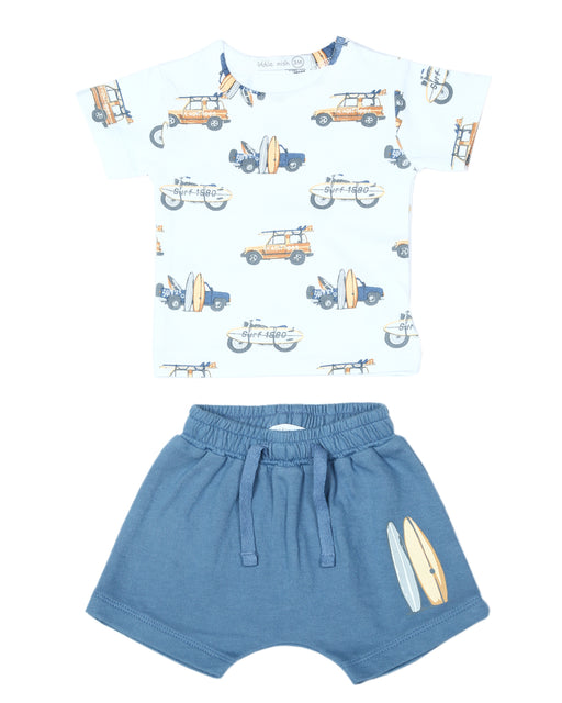 SS3784 Baby French Terry Tee and Shorts Set -  Surf (10146552512796) (10587174338844)