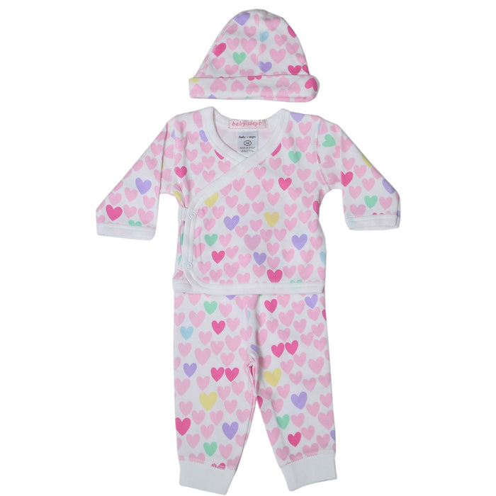 Baby 3 Piece Set - Pastel Hearts (8461018136860)