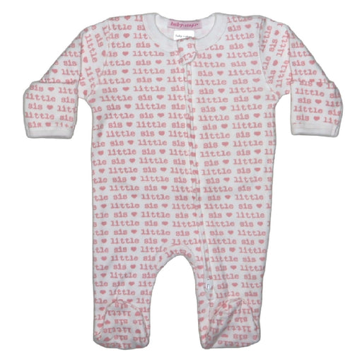 NEW!  Baby Zipper Footie - Little Sis (8987031699740)