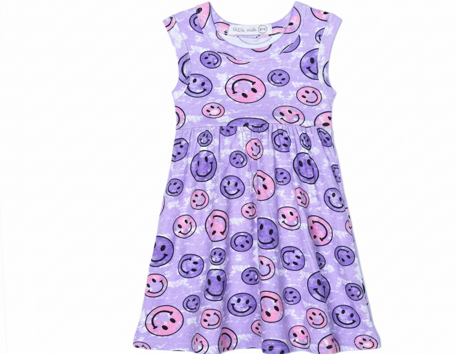 Baby and Toddler Dress - Tie Dye Smiley