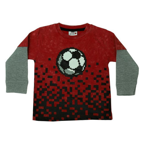 Kids Long Sleeve 2FER Enzyme Tee - Pixel Soccer (8941224165660)