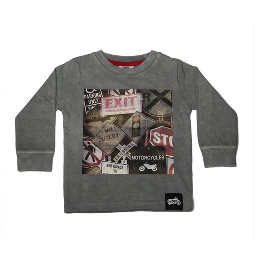 Kids Long Sleeve Enzyme Tee - Traffic Signs (8941695140124)