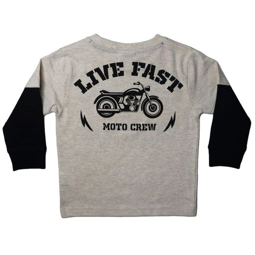 Kids Long Sleeve 2FER Tee - Motorcycle Live Fast (8941696680220)