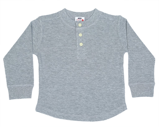 Kids Long Sleeve Thermal Henley Shirt - Heather (8942153072924) (10594936619292)