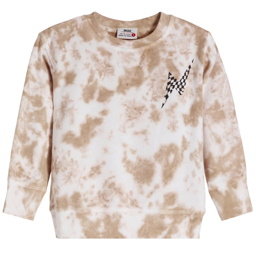 Kids Tie Dye Crew Neck Sweatshirt - Bolt Check (8942260683036)