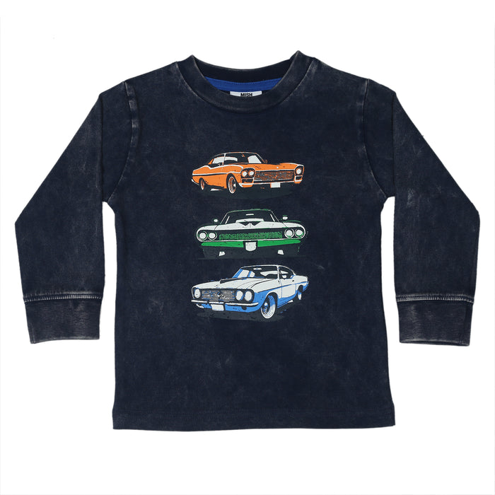 Kids Long Sleeve Enzyme Tee - Classic Car (9998365425948) (10633493938460)