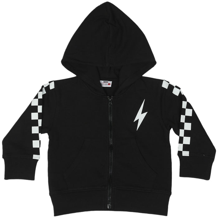 Kids Zip Hoodie - Check Black (9999130427676) (10633474965788) (10633476440348)