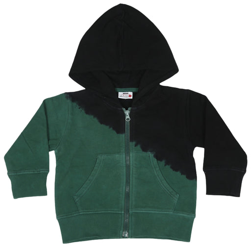 Kids Diagonal Dip Dye Zip Hoodie - Hunter (9999133049116) (10633479389468)