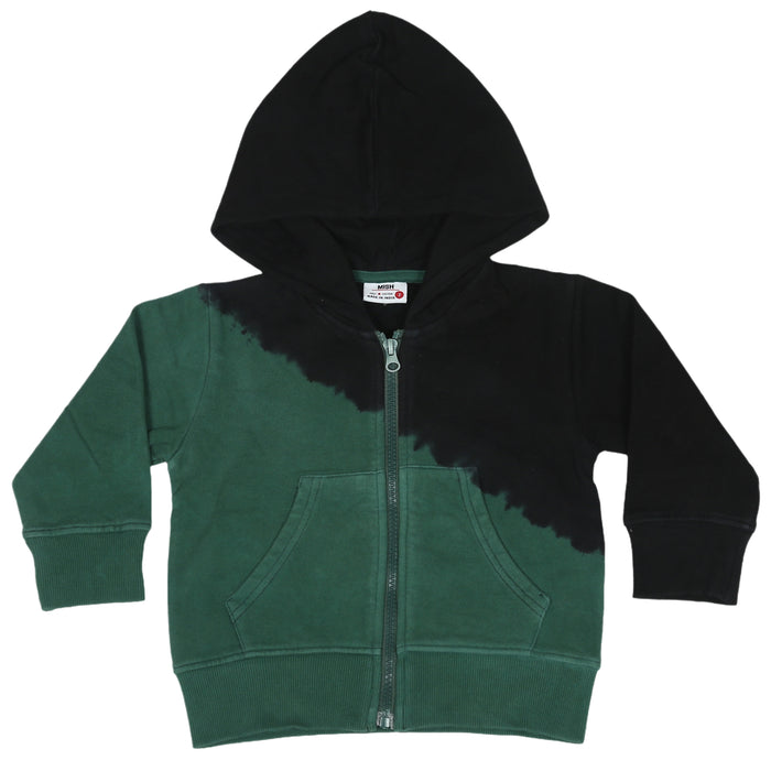 Kids Diagonal Dip Dye Zip Hoodie - Hunter (9999133049116) (10633479389468)