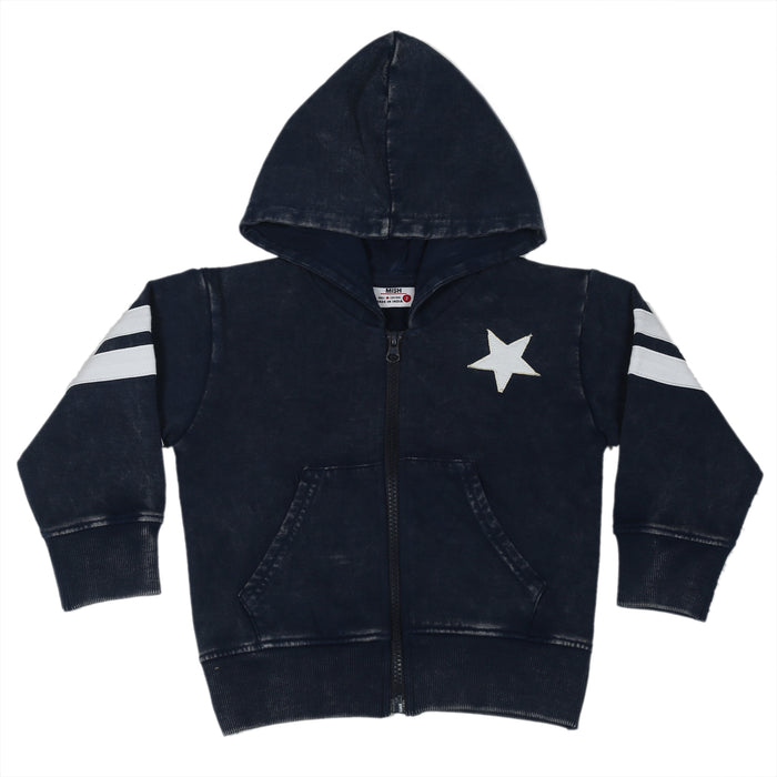 Kids Zip Enzyme Hoodie - Sports Star Navy (9999134621980) (10633483518236)