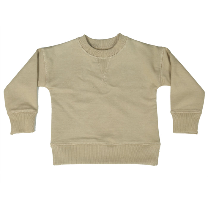 Kids Crew Neck Sweatshirt - Stone (10025743614236) (10611634995484)