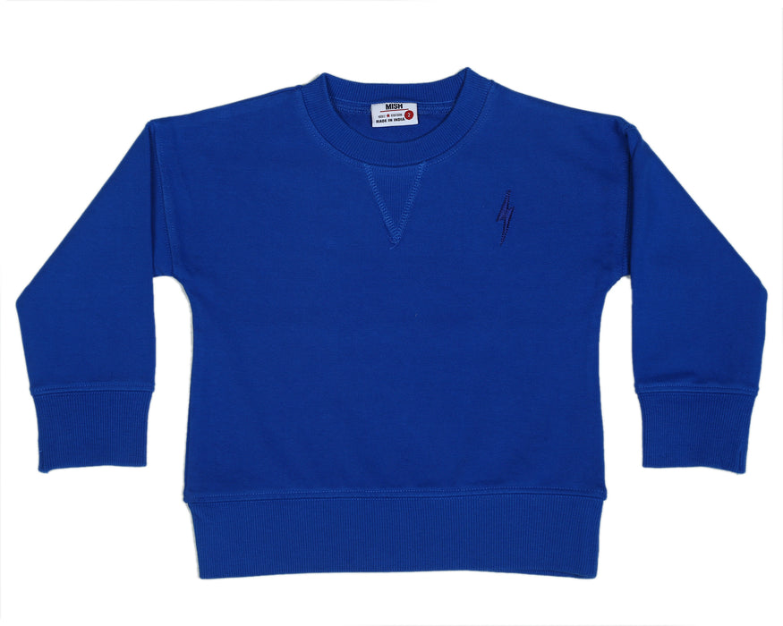 Kids Crew Neck Sweatshirt - Cobalt Bolt