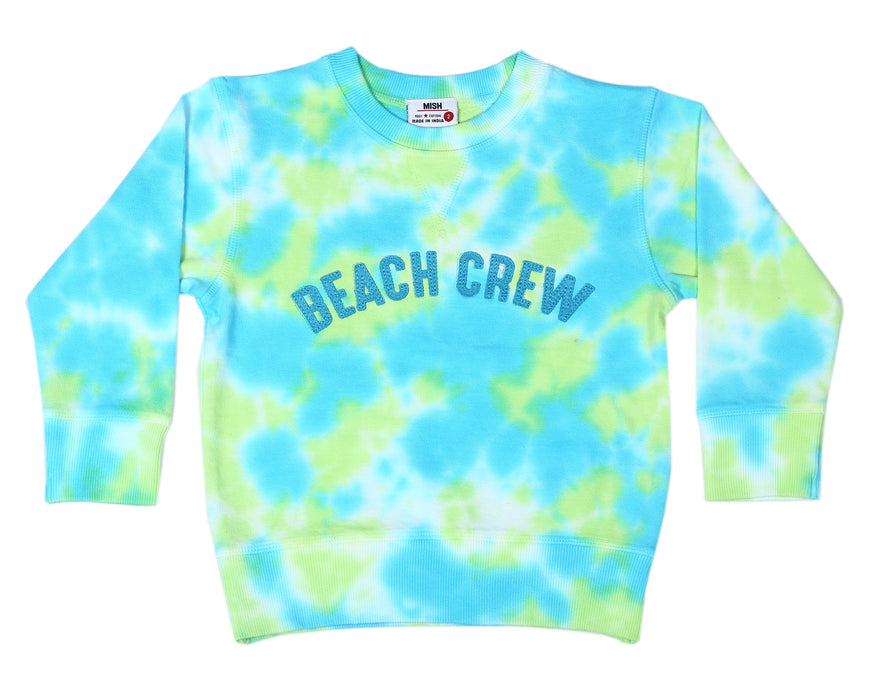 Kids Tie Dye Crew Neck Sweatshirt - Beach Crew