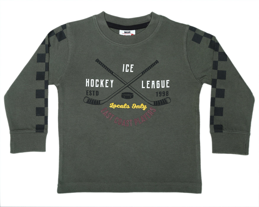 Kids Long Sleeve Shirt- Ice Hockey League