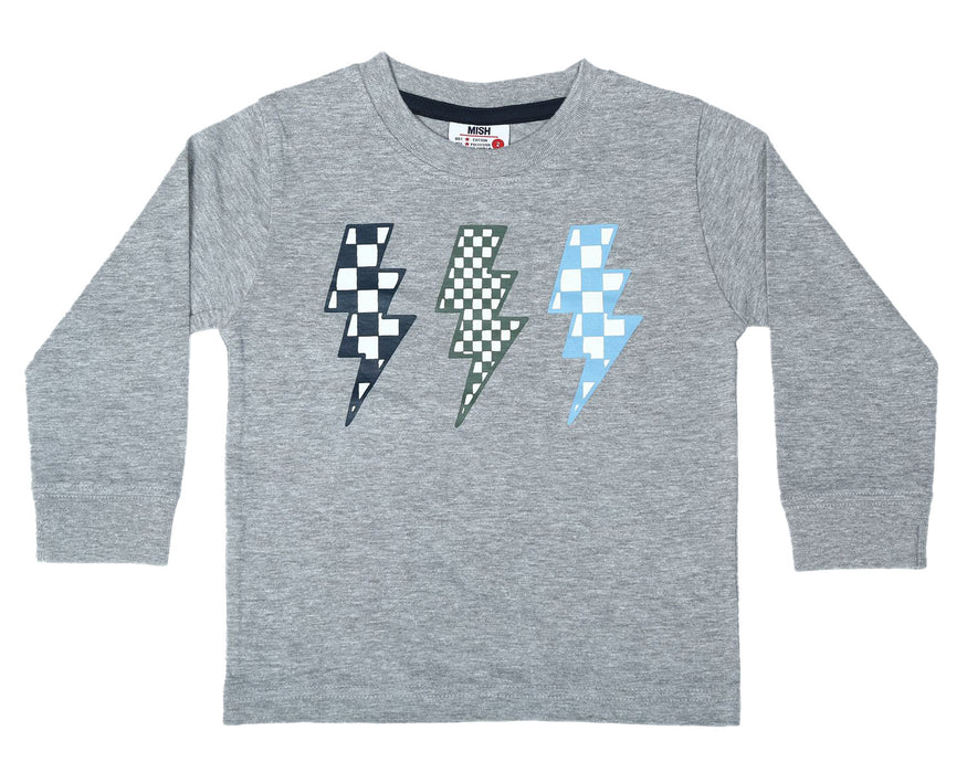Kids Long Sleeve Shirt - Check Bolts