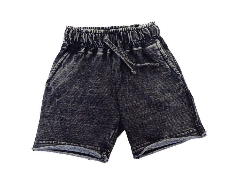 Kids Knit Denim Shorts - Black