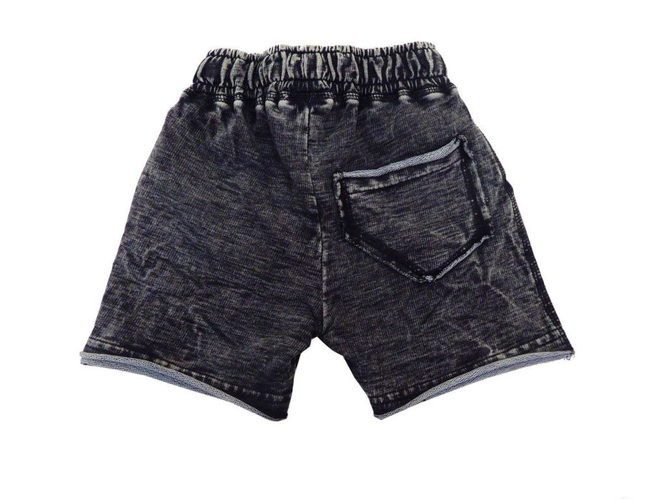 Kids Knit Denim Shorts - Black