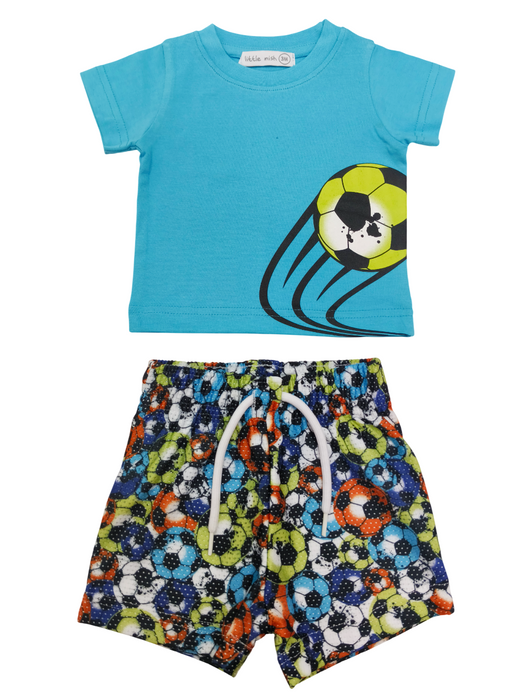 Baby Tee and Mesh Shorts Set - Soccer