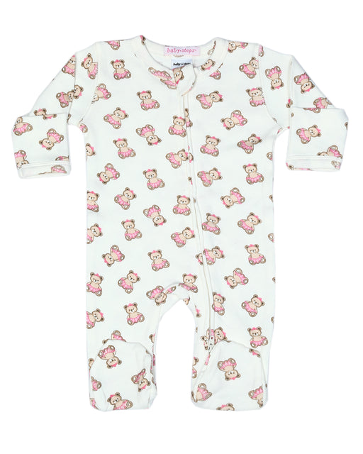 Baby Zipper Footie - Princess Bears (10598351438108) (10040365089052)