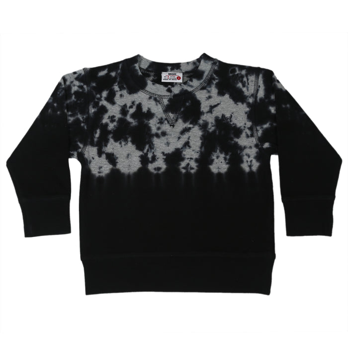 Kids Engineer Tie Dye Crew Neck Sweatshirt - Heather/Black (9999142781212) (10633481191708)
