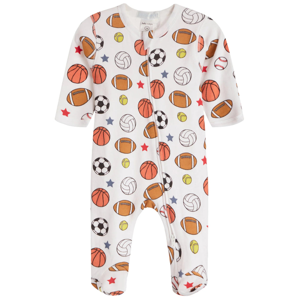 Baby Zipper Footie - Multi Sport (8476919300380)