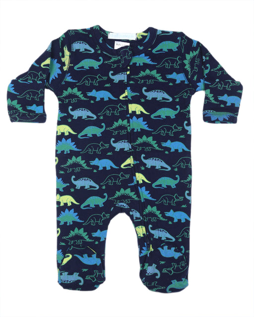 Baby Two-Way Zipper Footie - Dino Parade on Navy (10038862774556) (10616051335452)