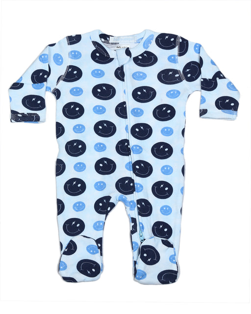 Baby Two-Way Zipper Footie - Blue Smiles (10038869590300) (10616051532060)
