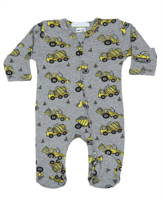 F1448 Baby Two-Way Zipper Footie - Construction (10187234115868) (10616052941084)