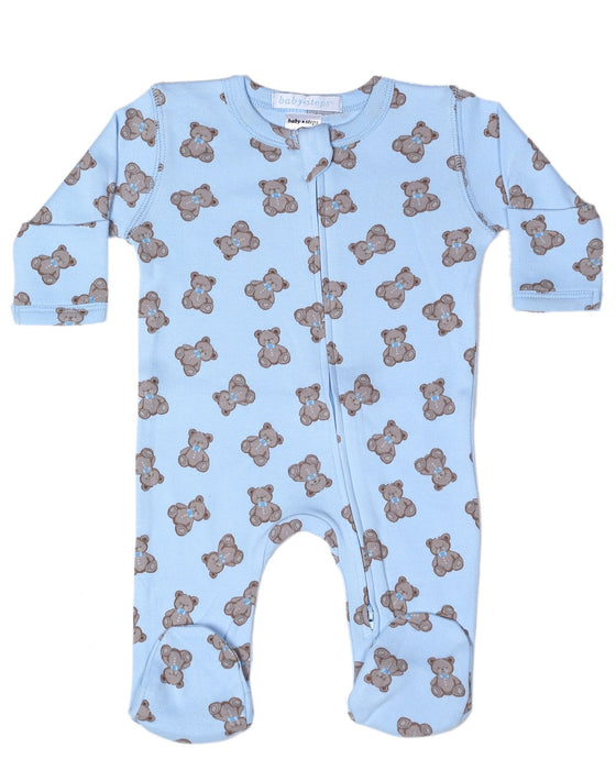 Baby Zipper Footie - Bow Tie Bears