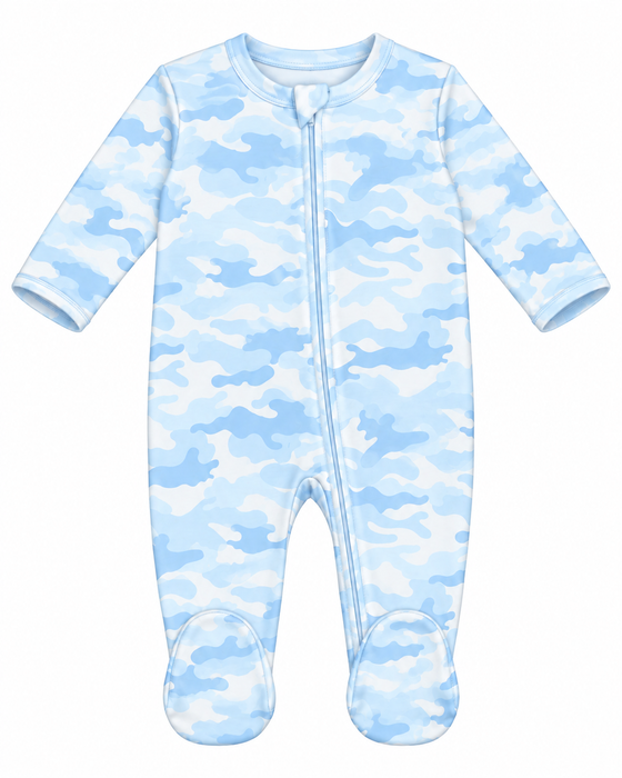 Baby Footie - Blue Camo