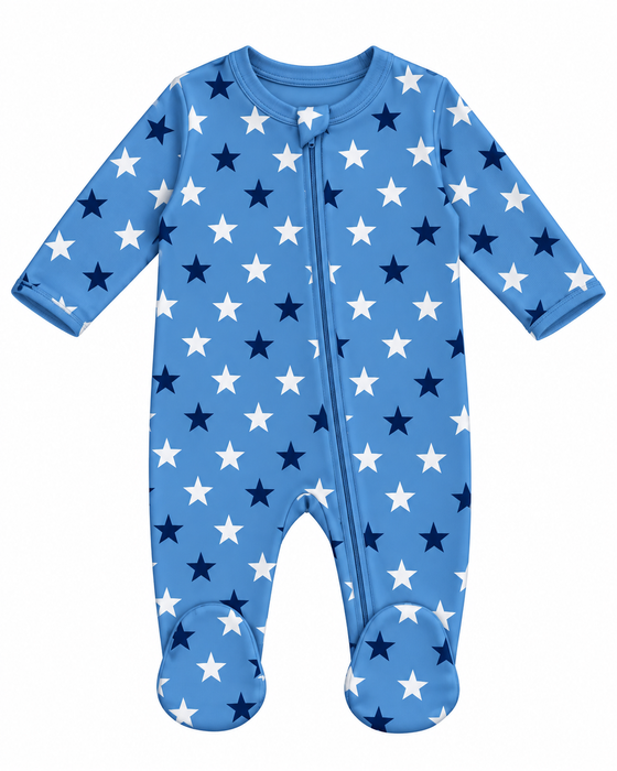 Baby Footie - Stars on Blue