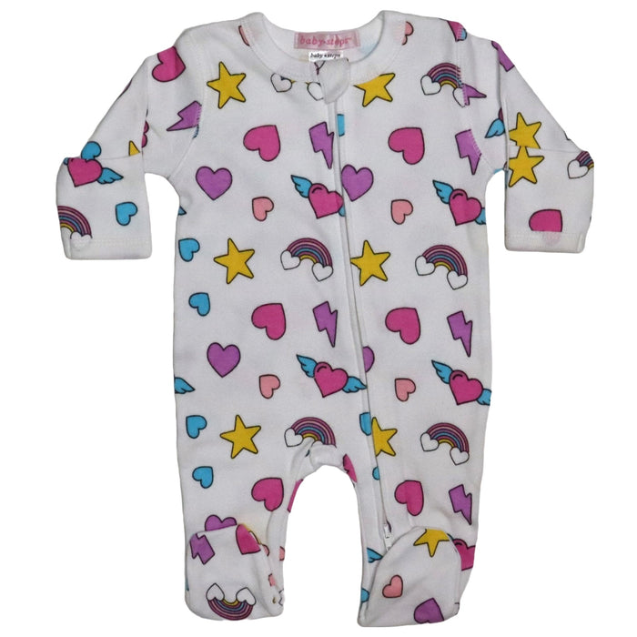 Baby Zipper Footie - Rainbow (8466940395804)