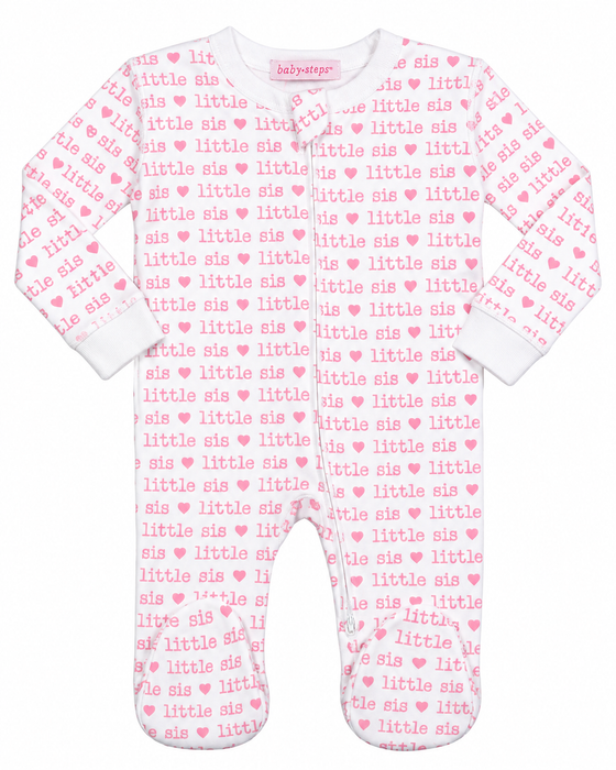 Baby Zipper Footie - Little Sis - Sibling Collection