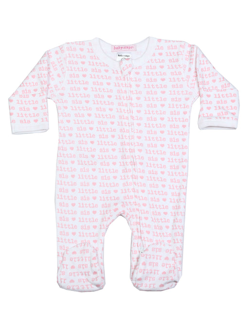 F2412 Two-Way Zipper Footie - Sibling Collection - Little Sis (8987031699740) (10594963980572)