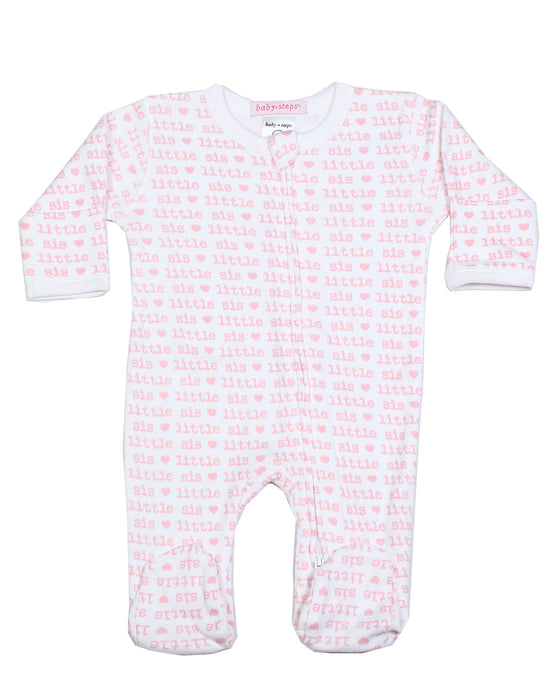 F2412 Two-Way Zipper Footie - Sibling Collection - Little Sis (8987031699740) (10594963980572)