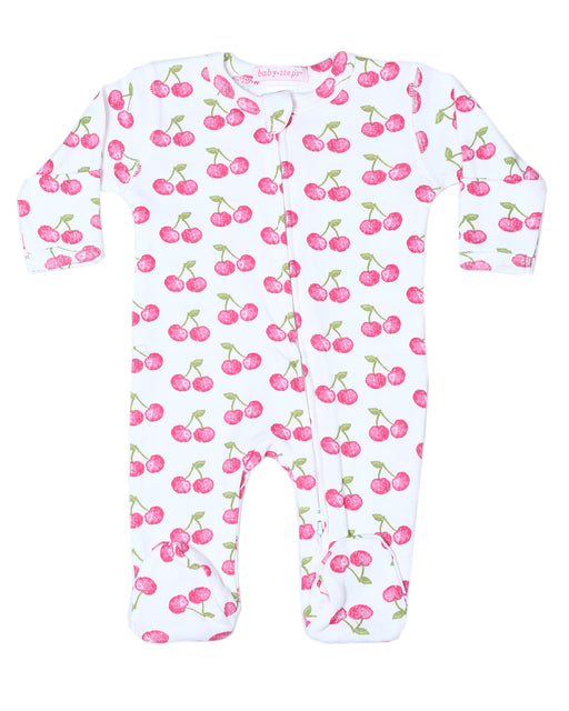 F2414 Baby Two-Way Zipper Footie - Cherries (9636190585116) (10598282264860)