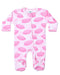 Baby Two-Way Zipper Footie - Pink Football (10043242184988) (10616048943388)