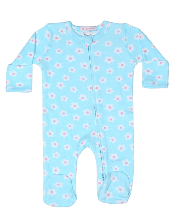 Baby Zipper Footie - Daisy Pop