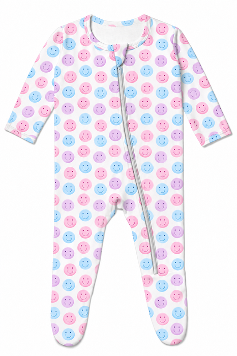 Baby Footie - Smiley Dot