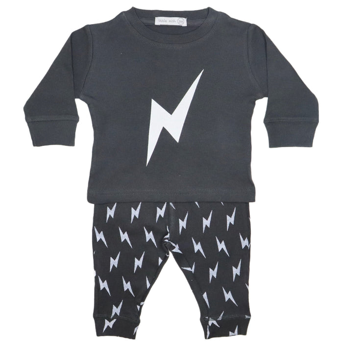 Baby Long Sleeve Shirt and Pants Set - Bolts (8173847740700)