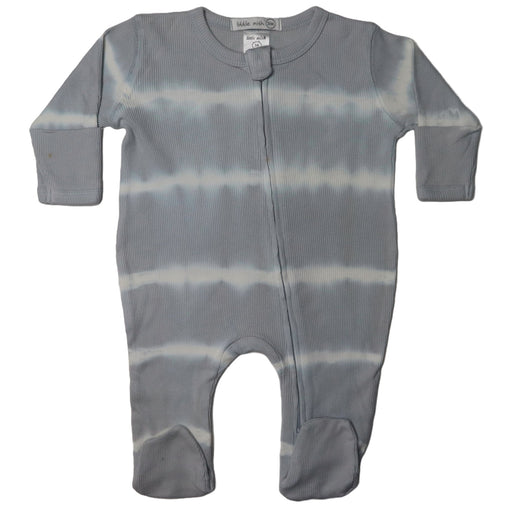 Baby Zipper Footie - 2X2 Grey Tie Dye (8373694759196)