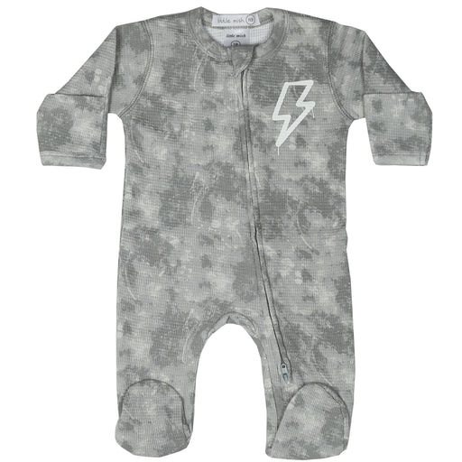Baby Thermal Zipper Footie - Bolt Burn Out (10002826297628) (10608537764124)