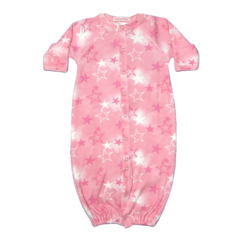 Baby Converter Gown - Pink Spray Star (8997953143068)