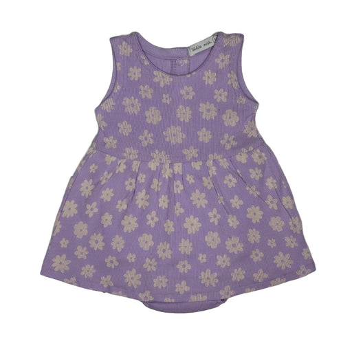 Baby 2x2 Rib Bodysuit Dress - Lilac Daisy (8373682569500)